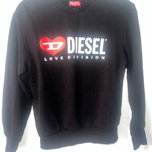 Diesel Kids Black and Red Crewneck Sweater